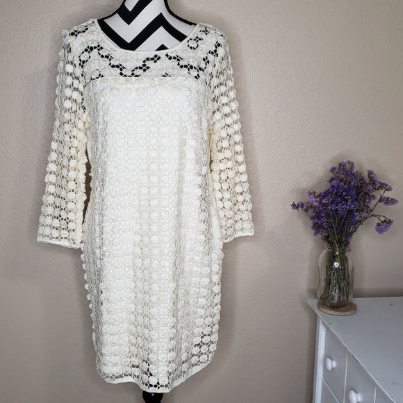Sachin + Babi Dresses & Skirts - Sachin + Babi Crochet Lace Overlay Dress Size 12